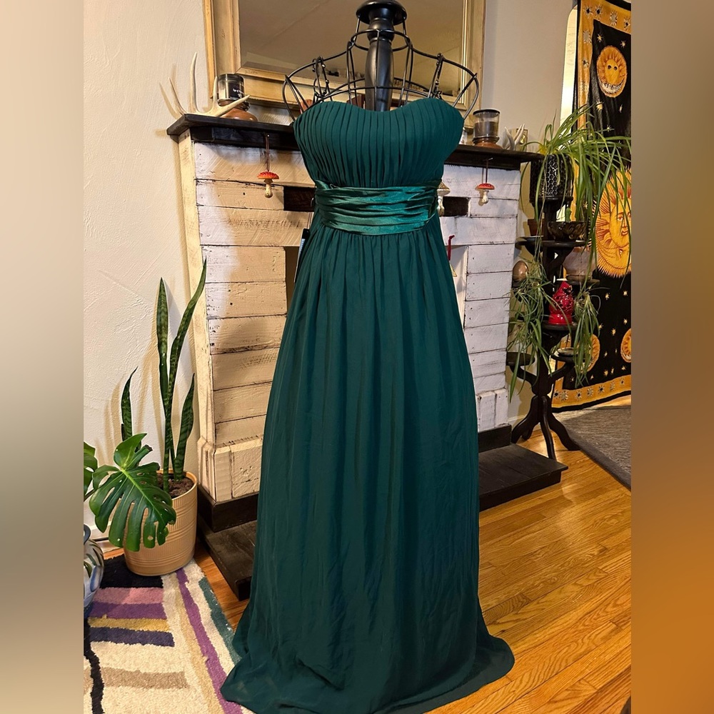 Dark green gown